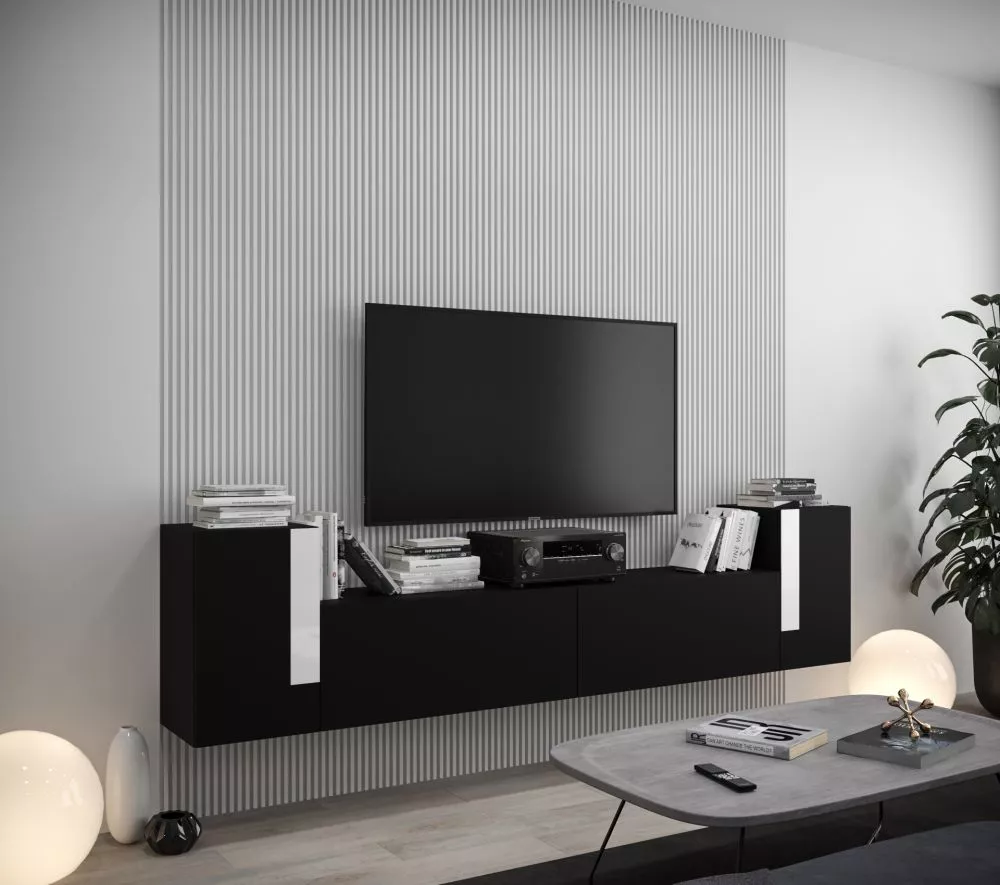 Sekcija New Concept C89 · Melns · 256 × 35 × 60 cm