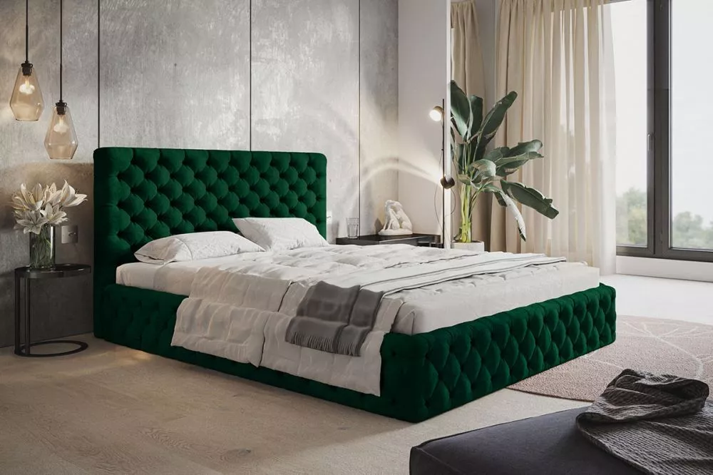 Gulta Slim 8 standard ar stelāžu Guļamvietas platums: 140 cm, Guļamvietas garums: 200 cm, stelāžas tips: koka, · Zaļš · 