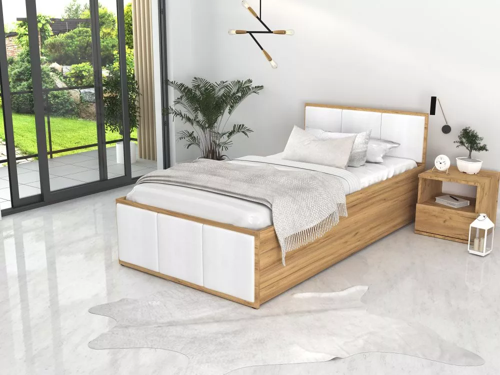 Gulta Panama T Craft D ar stelāžu Guļamvietas platums: 120 cm, Korpusa krāsa: ozols kraft, Guļamvietas garums: 200 cm, s