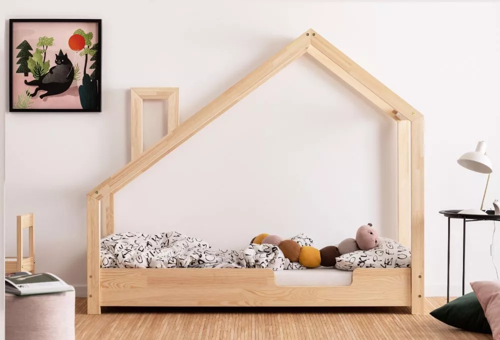 Bērnu gulta Luna C ar stelāžu Guļamvietas platums: 90 cm, Guļamvietas garums: 180 cm, · Priede · 97 × 193 × 155 cm