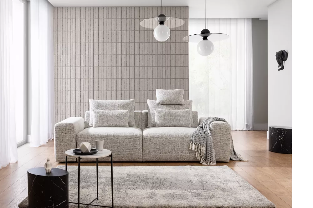 Dīvāns Bastia Sofa 2S standard · Krēma pelēks · 105 × 246 × 87 cm