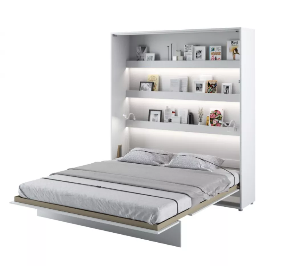 Gulta Full Concept LED ar stelāžu Guļamvietas platums: 180 cm, Guļamvietas garums: 200 cm, stelāžas tips: koka, · Balts 