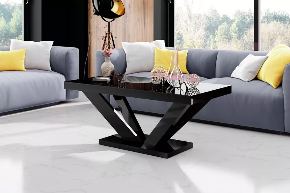 Žurnālgalds Viva 2 Mini Gloss Korpusa krāsa: melns, · 120 × 60 × 50 cm