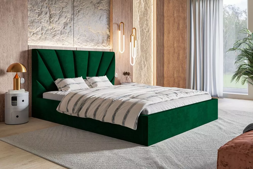 Gulta Slim 3 standard ar stelāžu Guļamvietas platums: 120 cm, Guļamvietas garums: 200 cm, stelāžas tips: koka, · Zaļš · 