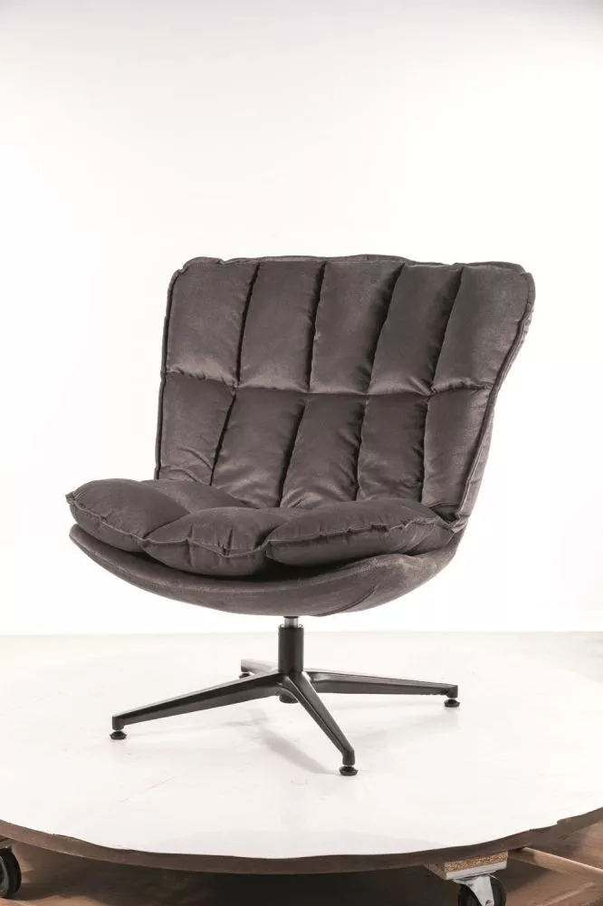 Mīksts krēsls Vesta Velvet Sēdvietas dziļums: 50 cm, · Pelēks · 78 × 65 × 91 cm