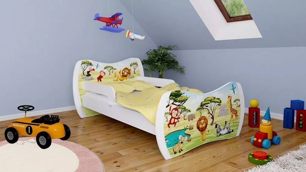 Bērnu gulta Dream L05 180x90 DM33 ar stelāžu Guļamvietas platums: 90 cm, Guļamvietas garums: 180 cm, · 114 × 184 × 71 cm