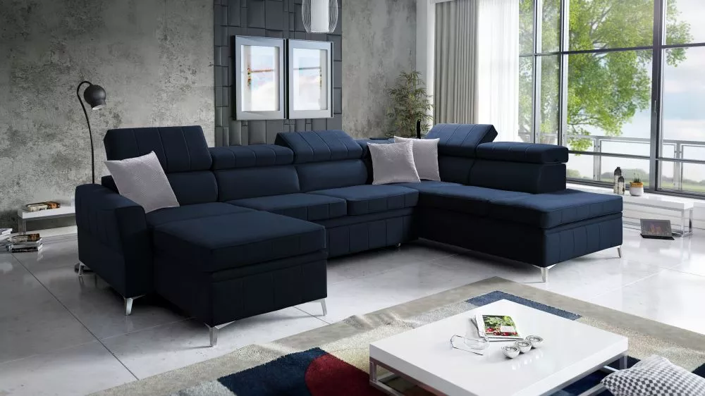Dīvāns Bartez 6 Standard · Zila · 218 × 328 × 80 cm