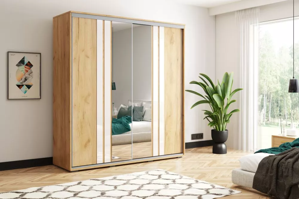 Skapis Modern A10 · Ozols craft zelts · 150 × 62 × 245 cm