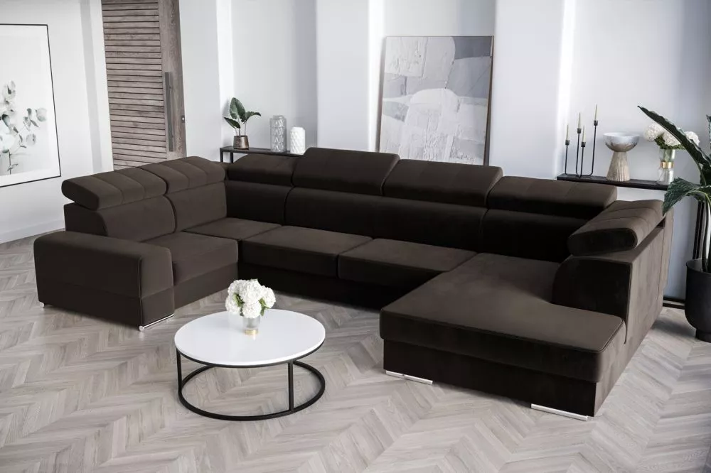 Dīvāns Royal Max 1 Standard · Tumši brūns · 210 × 375 × 79 cm