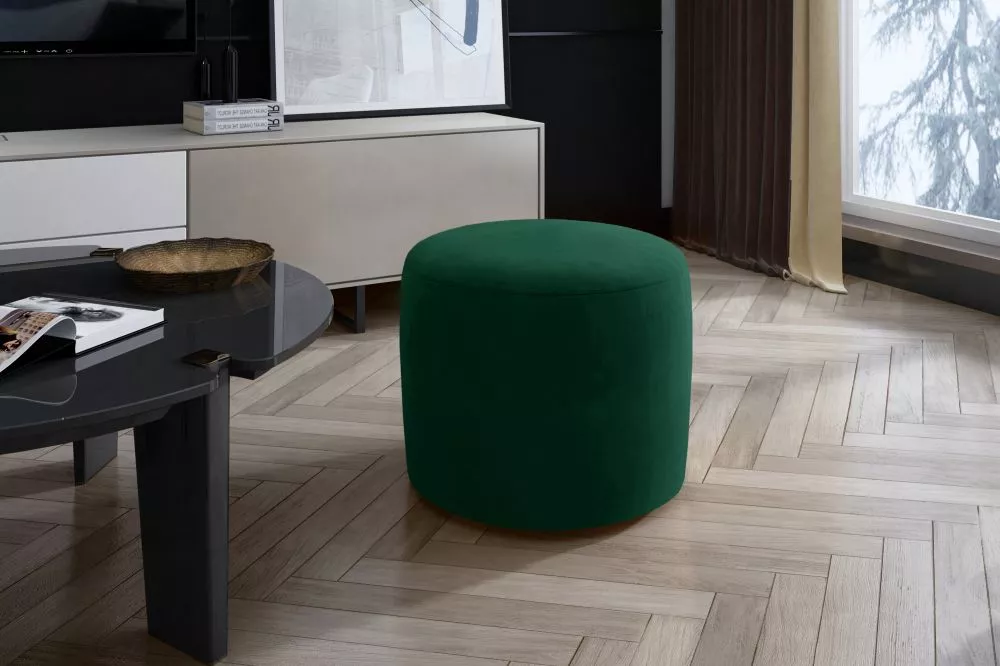 Pufs Linsy Standard Auduma numurs: Monolith 37, · Zaļš · 40 × 43 × 40 cm