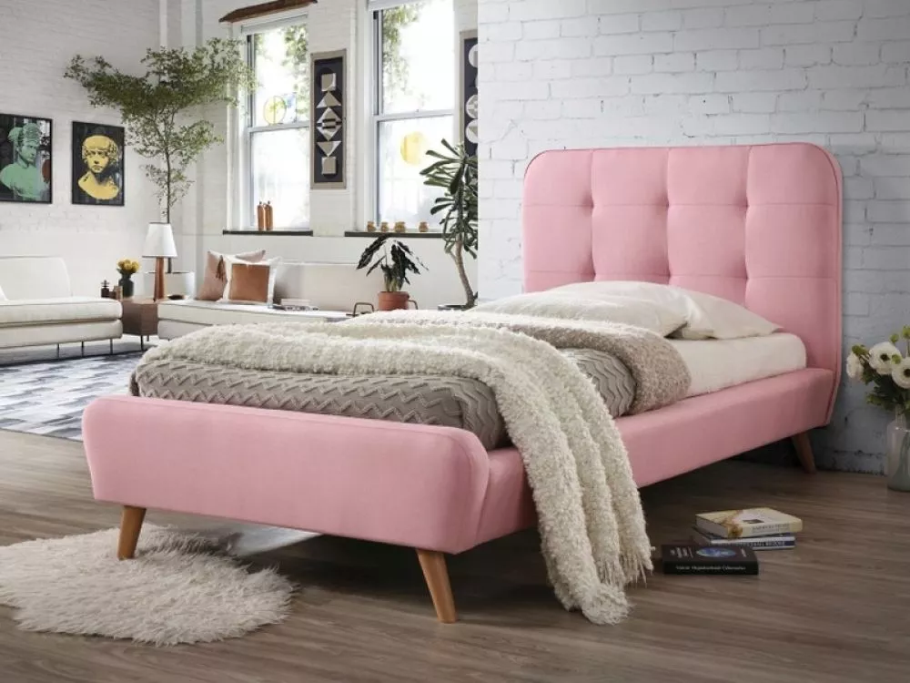 Gulta Tiffany 90x200 ar stelāžu Guļamvietas platums: 90 cm, Guļamvietas garums: 200 cm, stelāžas tips: koka, · Rozā · 11