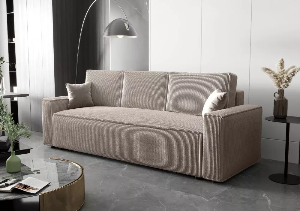 Dīvāns Ambro 3S standard · Bēši pelēks · 90 × 230 × 85 cm