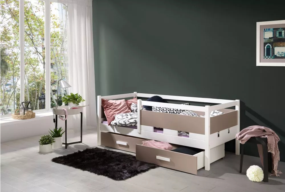 Bērnu gulta Pola M 80x180 ar stelāžu Guļamvietas platums: 80 cm, Guļamvietas garums: 180 cm, · 87 × 190 × 77 cm