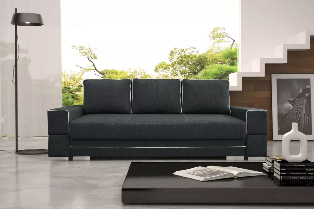 Dīvāns Samanta A Standard · Melns + balts · 103 × 251 × 88 cm