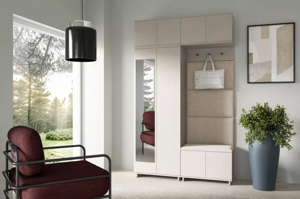 Apavu plaukts Bianco 1 Trinity Korpusa krāsa: kašmīra, · 140 × 229 × 40 cm