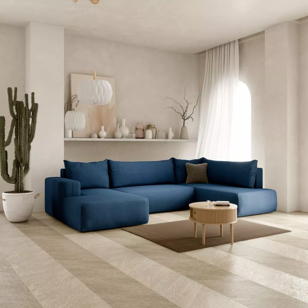 Dīvāns Torretta U standard · Tumši zils · 200 × 335 × 72 cm