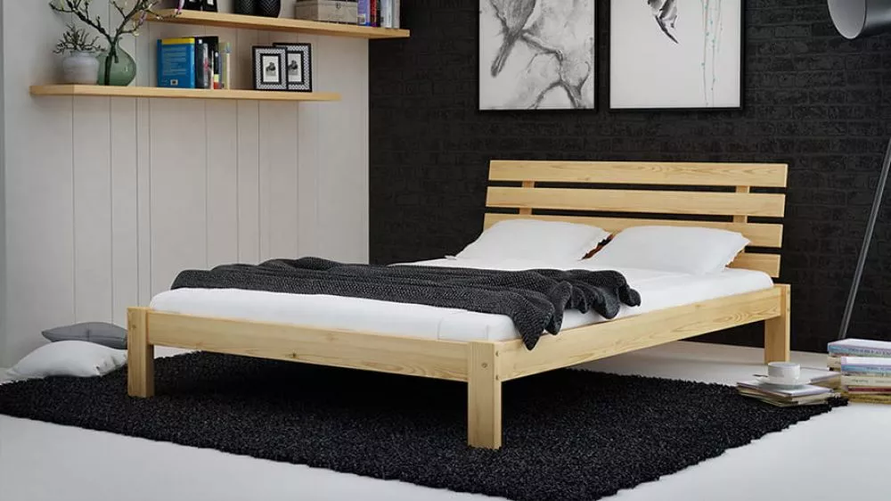 Gulta Klara ar stelāžu Guļamvietas platums: 140 cm, Guļamvietas garums: 200 cm, · Priede · 150 × 208 × 83 cm