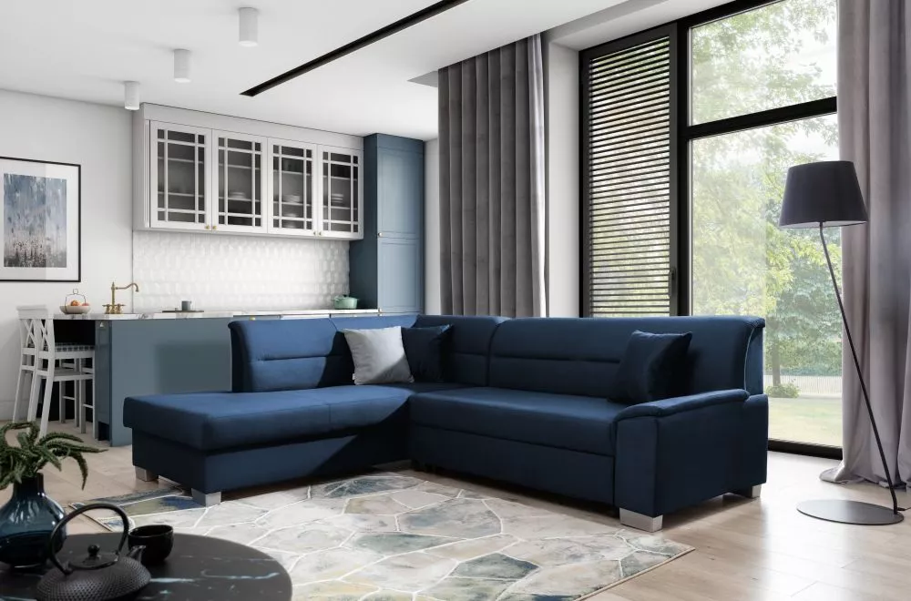 Dīvāns Bergen Premium standard · Tumši zils · 208 × 250 × 87 cm