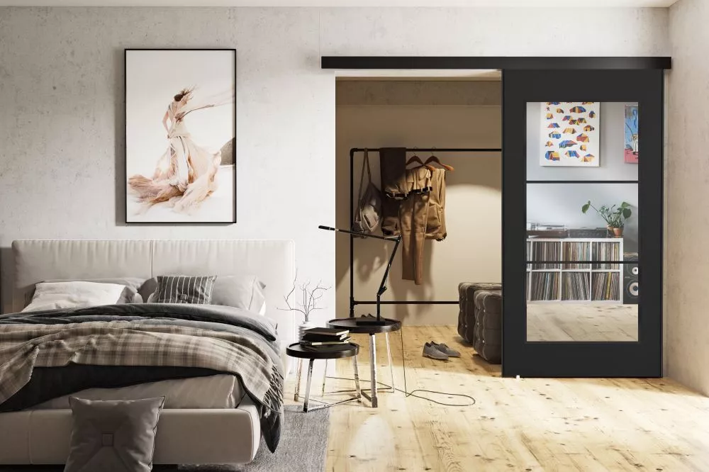 Bīdāmās durvis Tori Mirror · Grafīts · 106 × 205 cm