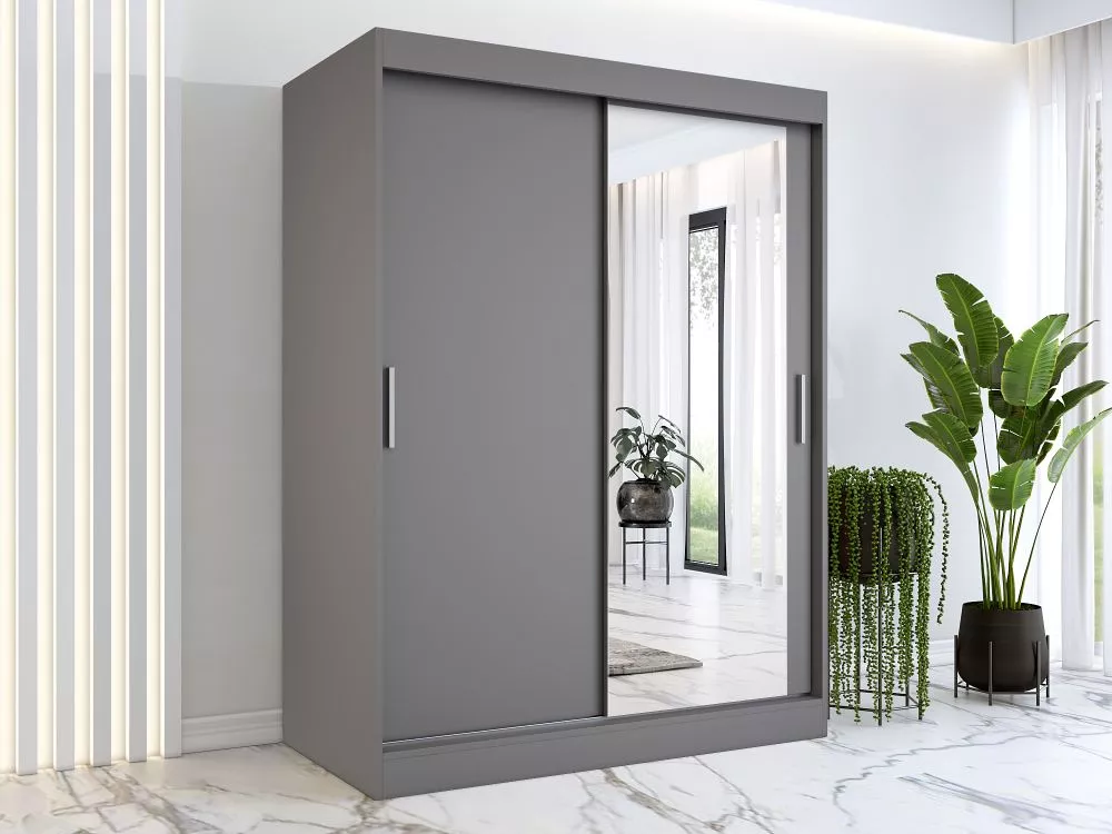 Skapis Hugo Mirror · Antracīts · 150 × 60 × 200 cm