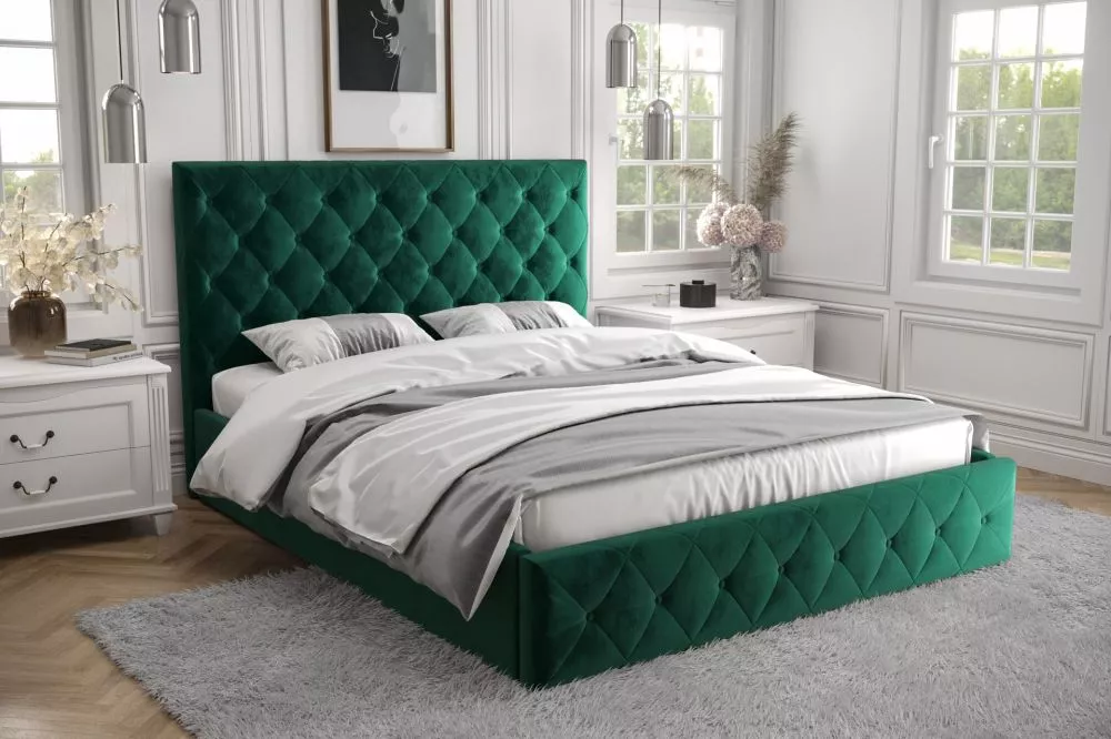 Gulta Roma Standard ar stelāžu Guļamvietas platums: 180 cm, Guļamvietas garums: 200 cm, stelāžas tips: koka, · Zaļš · 19