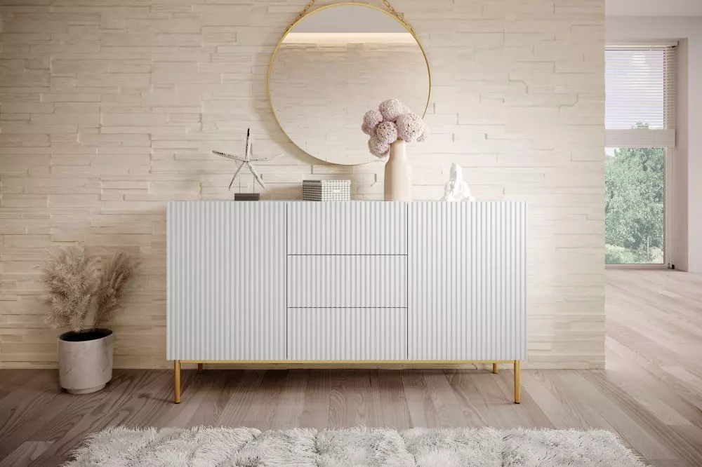 Kumode Nicole K150 2D3SZ Gold · Balts · 150 × 45 × 85 cm