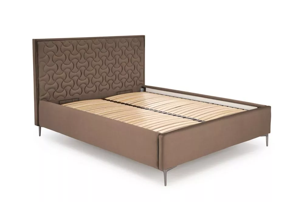 Gulta Modulo 2 160x200 ar stelāžu Guļamvietas platums: 160 cm, Guļamvietas garums: 200 cm, · Gaiši brūns · 175 × 216 × 1