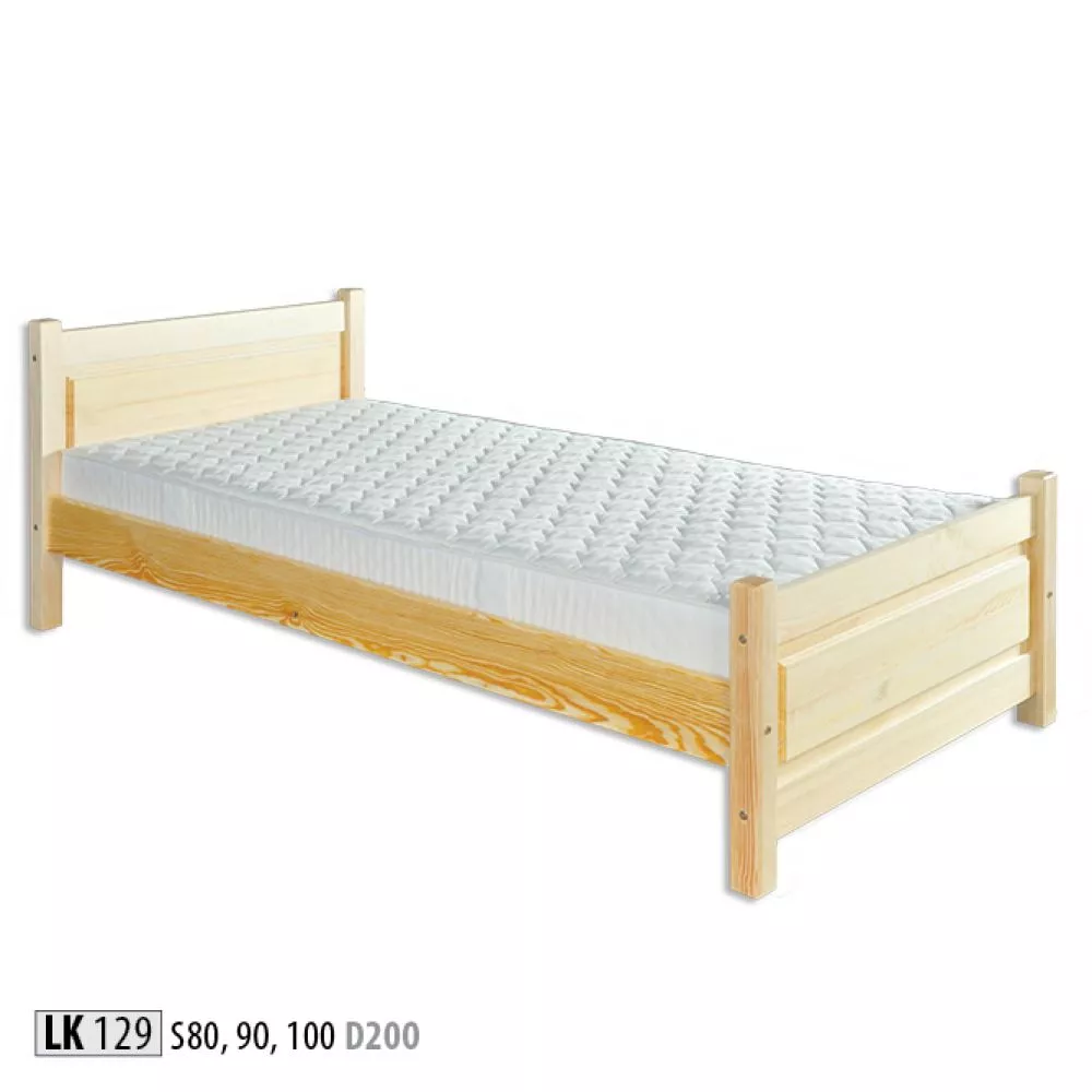 Gulta LK 129 ar stelāžu Kājiņu izmērs: 5.5x5.5 cm, Guļamvietas platums: 80 cm, Guļamvietas garums: 200 cm, stelāžas tips