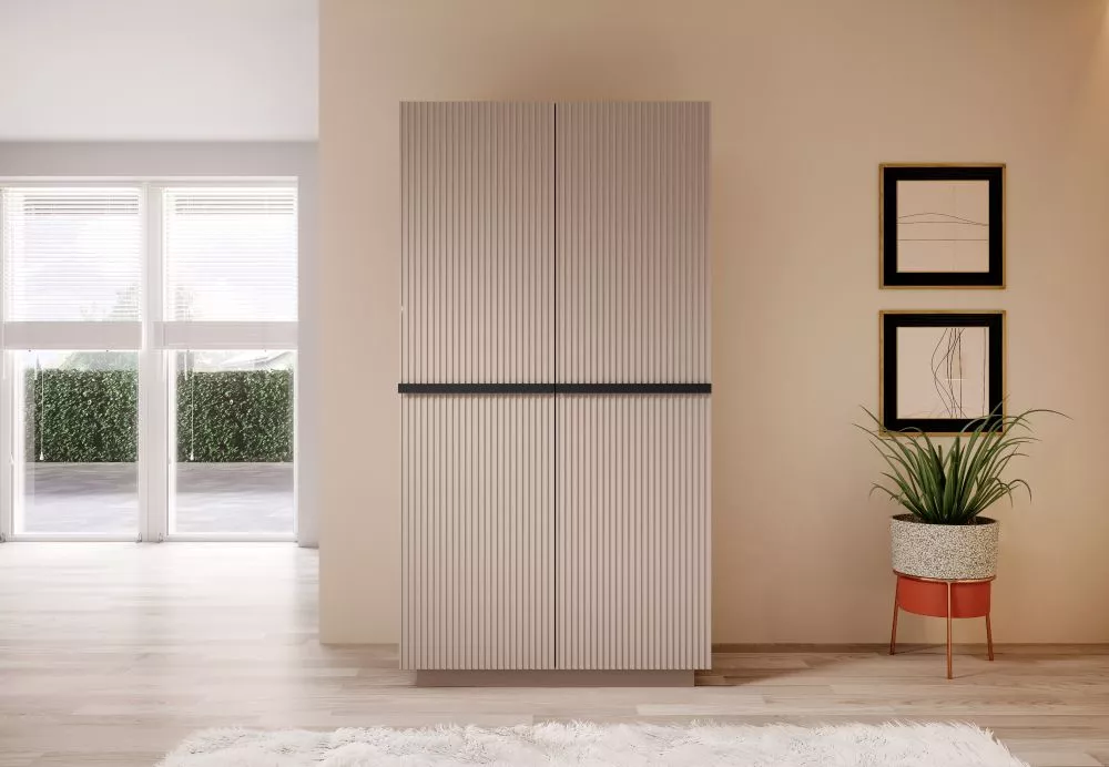 Skapis Nicole SZ100 2D2SZ Black C · Rozā · 100 × 62 × 207 cm