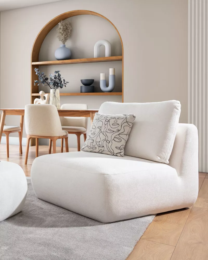Mīksts krēsls Dionizos 1S standard Sēdvietas dziļums: 61 cm, · Balts · 85 × 108 × 87 cm