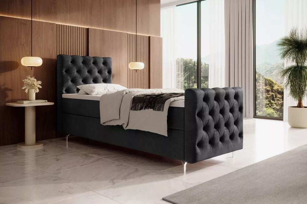 Gulta Chester Plus 80/90 Bonell Boxspring Standard Guļamvietas platums: 90 cm, Guļamvietas garums: 200 cm, · Antracīts ·