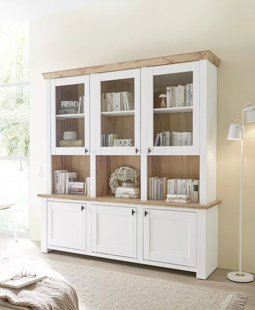 Sekcija Bristol Kredens ar LED Korpusa krāsa: balts, · 198 × 46 × 206 cm