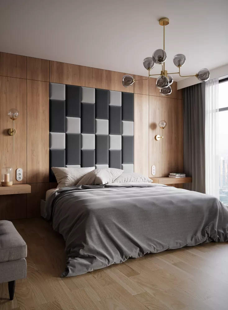 Panelis Quadratta 180x180 · Gaiši pelēks + tumši pelēks · 180 × 180 cm