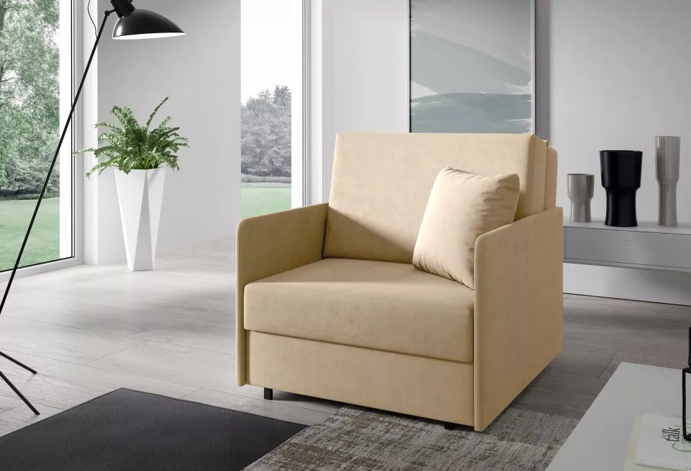 Mīksts krēsls Americano 166 standard Sēdvietas dziļums: 60 cm, · Bēšs · 90 × 90 × 85 cm