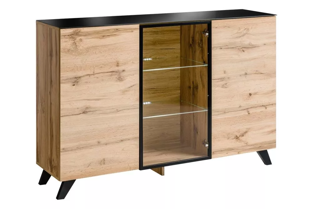 Kumode Thin 3 · Ozols votāns + melns · 150 × 40 × 100 cm
