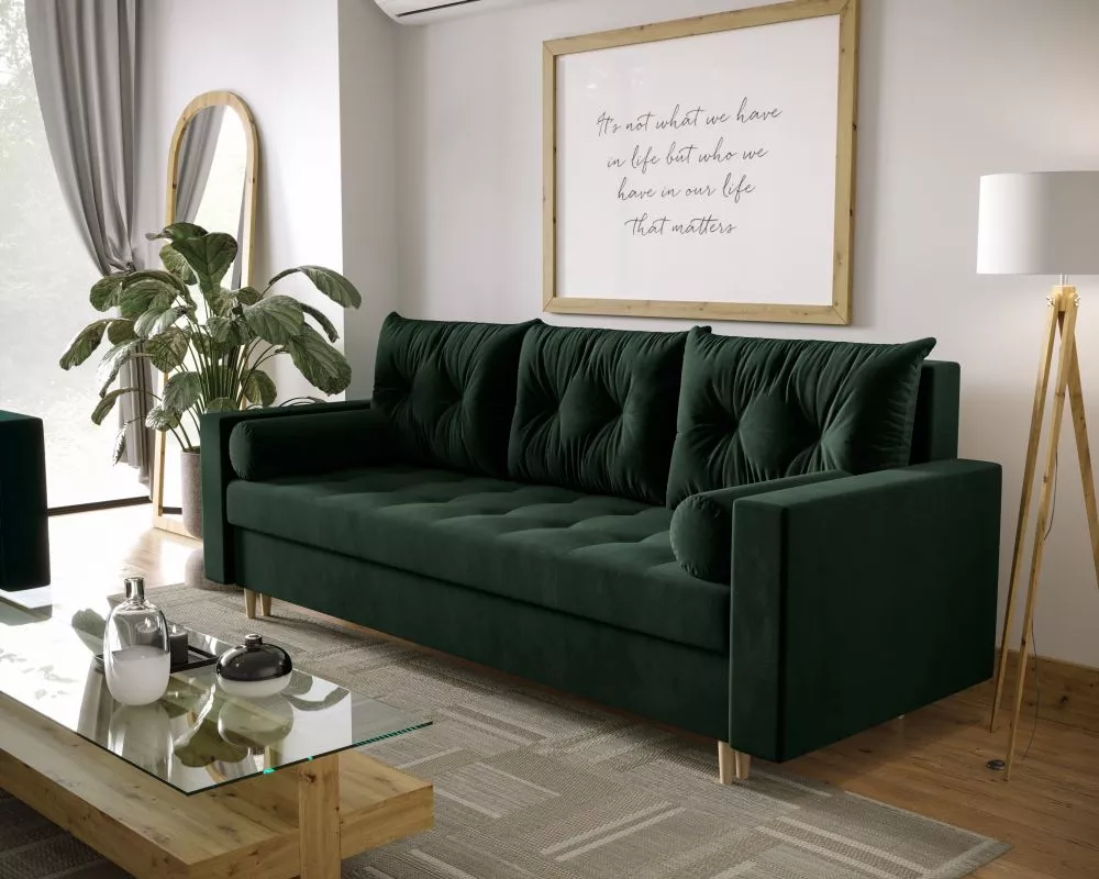 Dīvāns Skandi Sofa standard · Zaļš · 87 × 220 × 87 cm
