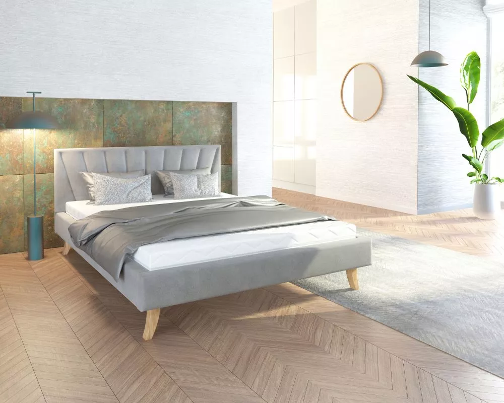 Gulta Heaven Comfort Standard ar stelāžu Guļamvietas platums: 140 cm, Guļamvietas garums: 200 cm, · Pelēks · 153 × 212 ×