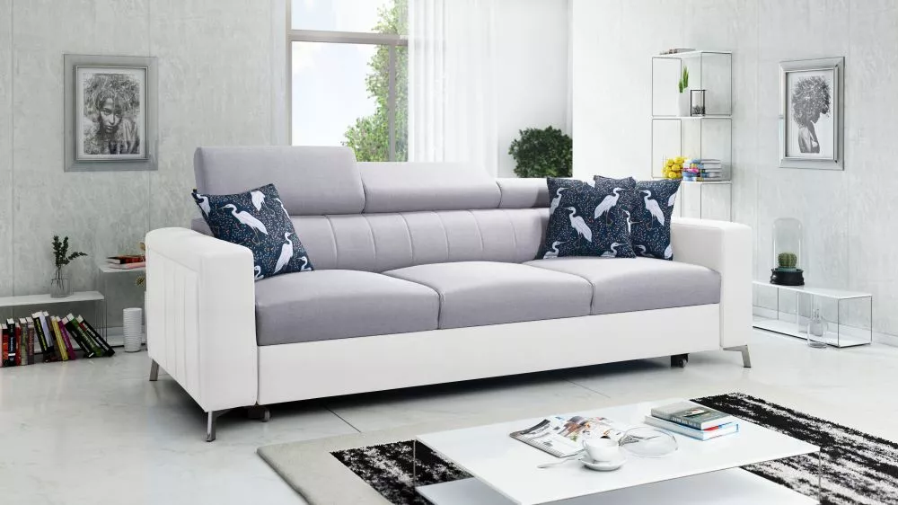 Dīvāns Baltico Premium Sofa Standard · Gaiši pelēks + balts · 99 × 236 × 83 cm