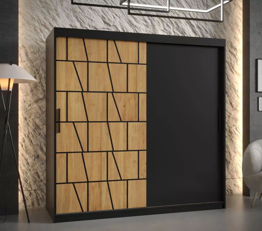 Skapis Lima Black · 180 × 62 × 200 cm