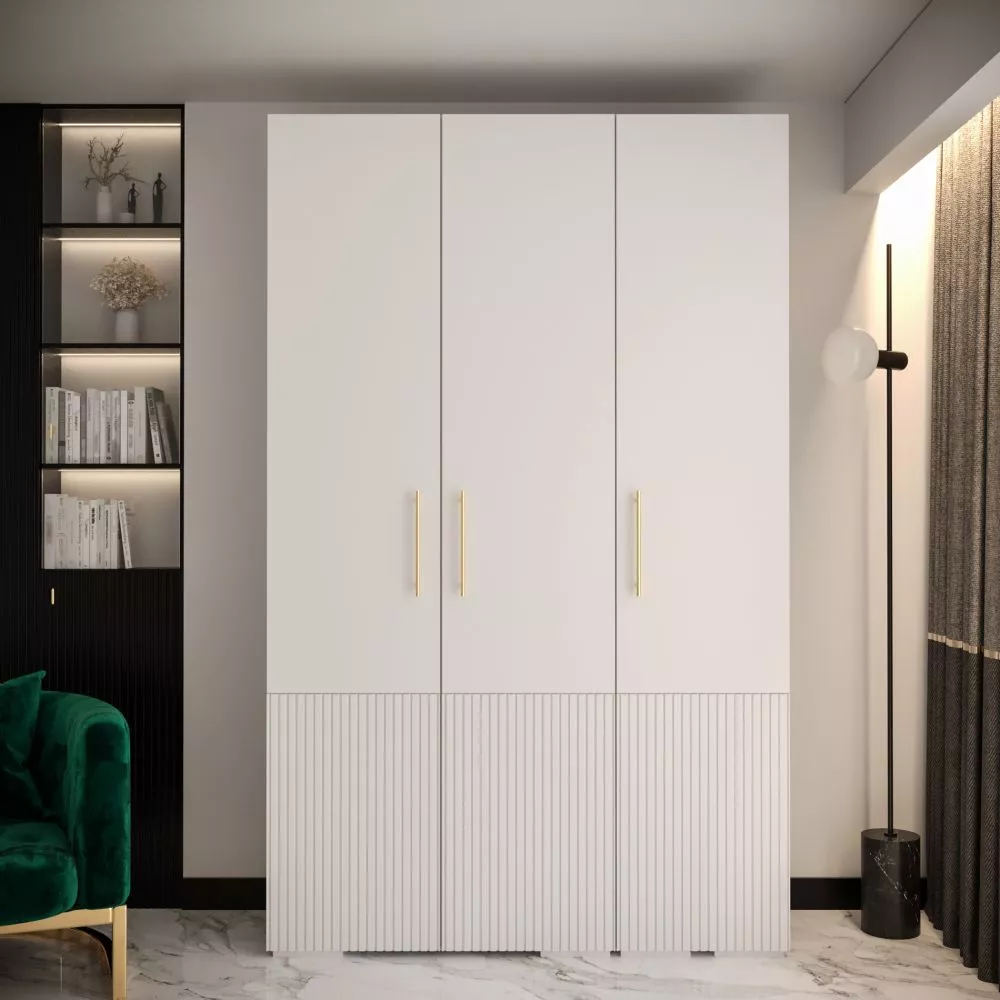 Skapis Manhattan Ryfel 3 · Balts · 150 × 47 × 236.7 cm