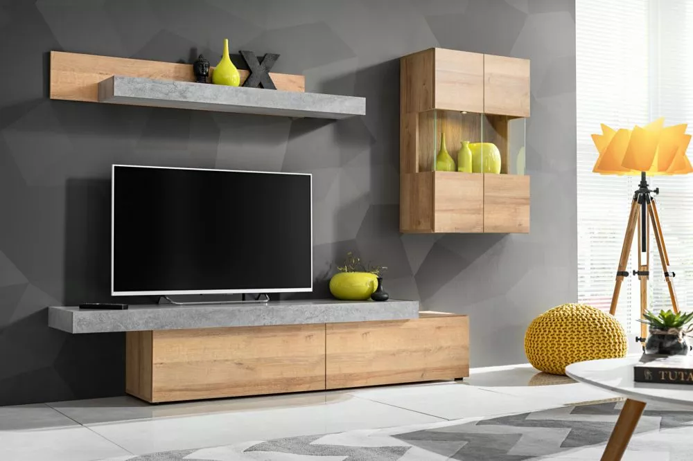 Sekcija Concret Korpusa krāsa: ozols riviera, · 230 × 40 × 160 cm