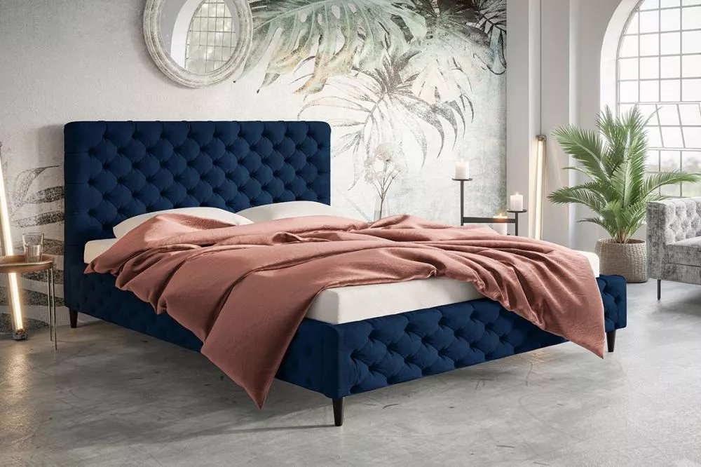 Gulta Lux 5 standard ar stelāžu Guļamvietas platums: 140 cm, Guļamvietas garums: 200 cm, stelāžas tips: koka, · Zils · 1