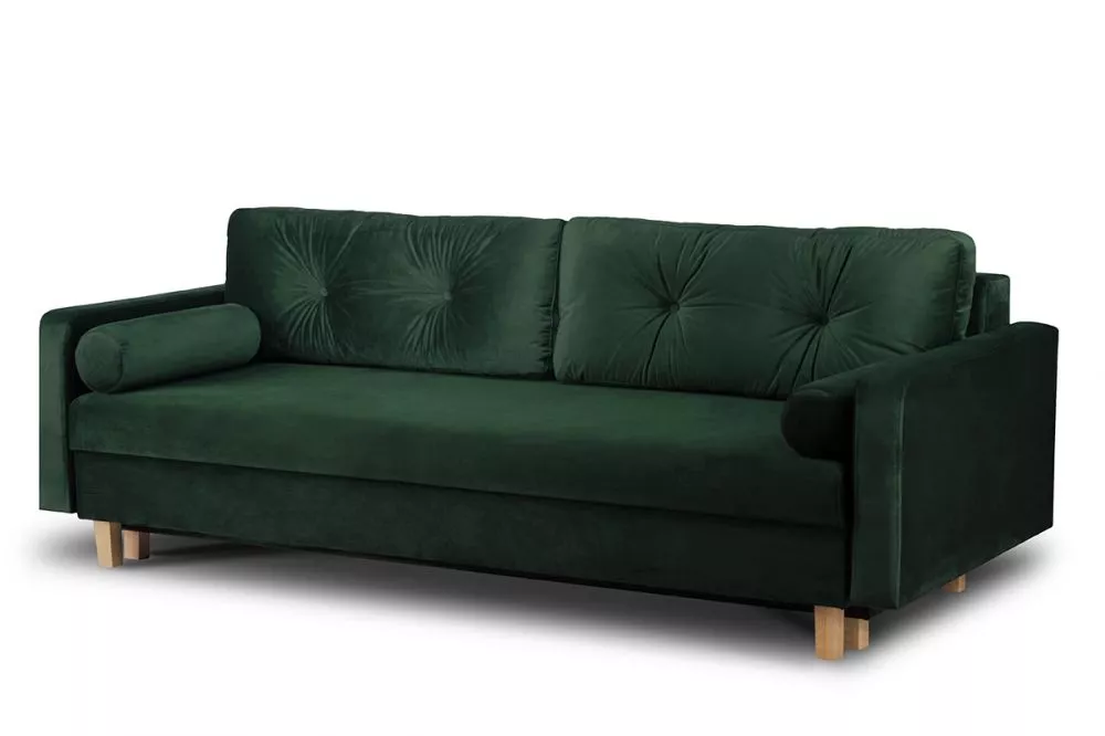 Dīvāns Eriso 3S Standard · Tumši zaļš · 100 × 230 × 80 cm