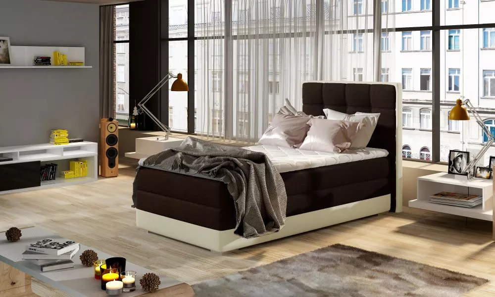 Gulta Aster 90x200 Boxspring standard Guļamvietas platums: 90 cm, Guļamvietas garums: 200 cm, · Tumši brūns + bēšs · 95 