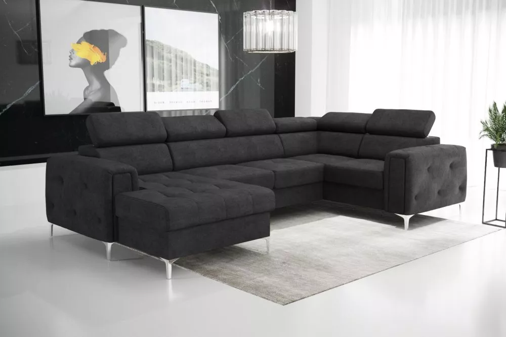 Dīvāns Orion Max 3 standard · Melns · 183 × 320 × 78 cm