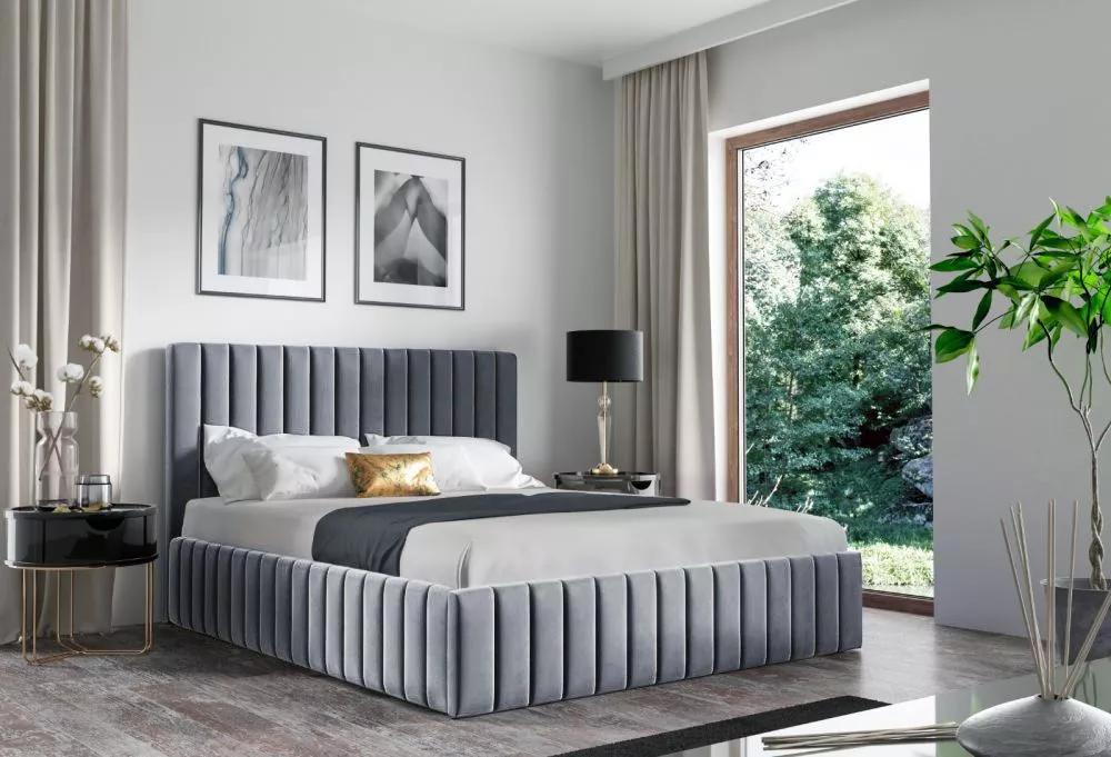 Gulta PK24 ar stelāžu Guļamvietas platums: 160 cm, Guļamvietas garums: 200 cm, stelāžas tips: metāla, · Pelēks · 178 × 2