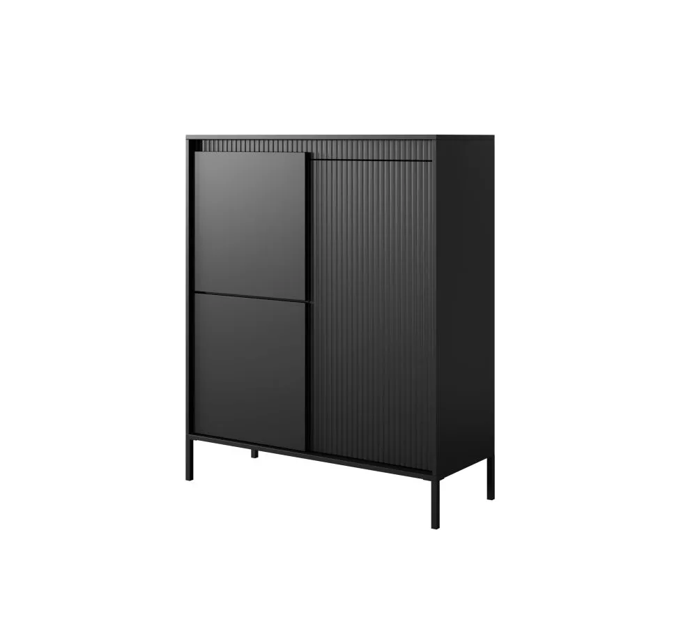 Kumode Senso A · Melns · 103.5 × 39.5 × 123.4 cm
