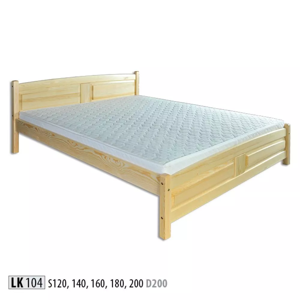 Gulta LK 104 ar stelāžu Kājiņu izmērs: 4.8x4.8 cm, Guļamvietas platums: 200 cm, Guļamvietas garums: 200 cm, stelāžas tip