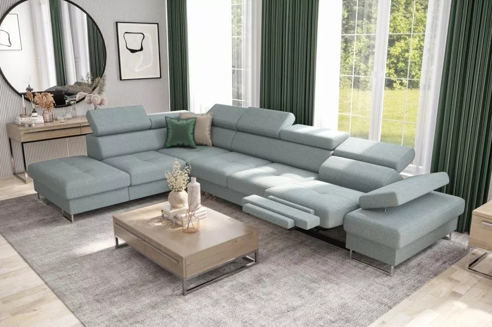 Dīvāns Galaxy Premium Relax standard · Zili pelēks · 225 × 346 × 74 cm