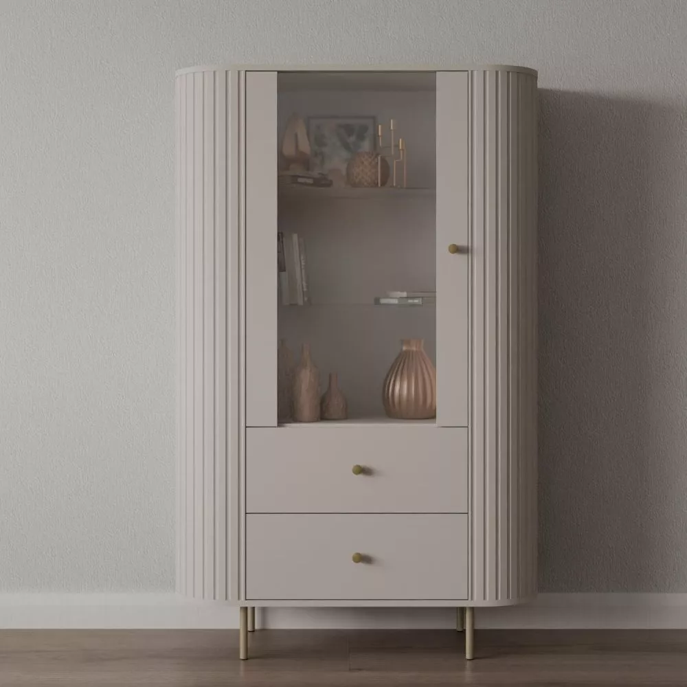 Sekcija Ovalio 112 · Bēšs · 97 × 42 × 155 cm